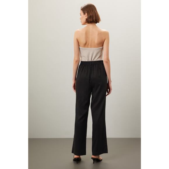 DONNI Women's Black Twill Pleated Button Front Zip Up Closure Pants Size Large - Picture 3 of 15